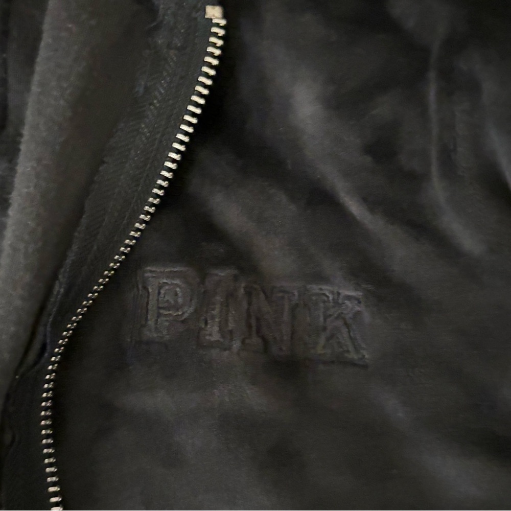 pink black fuzzy/silk size s jacket ! - Picture 2 of 5
